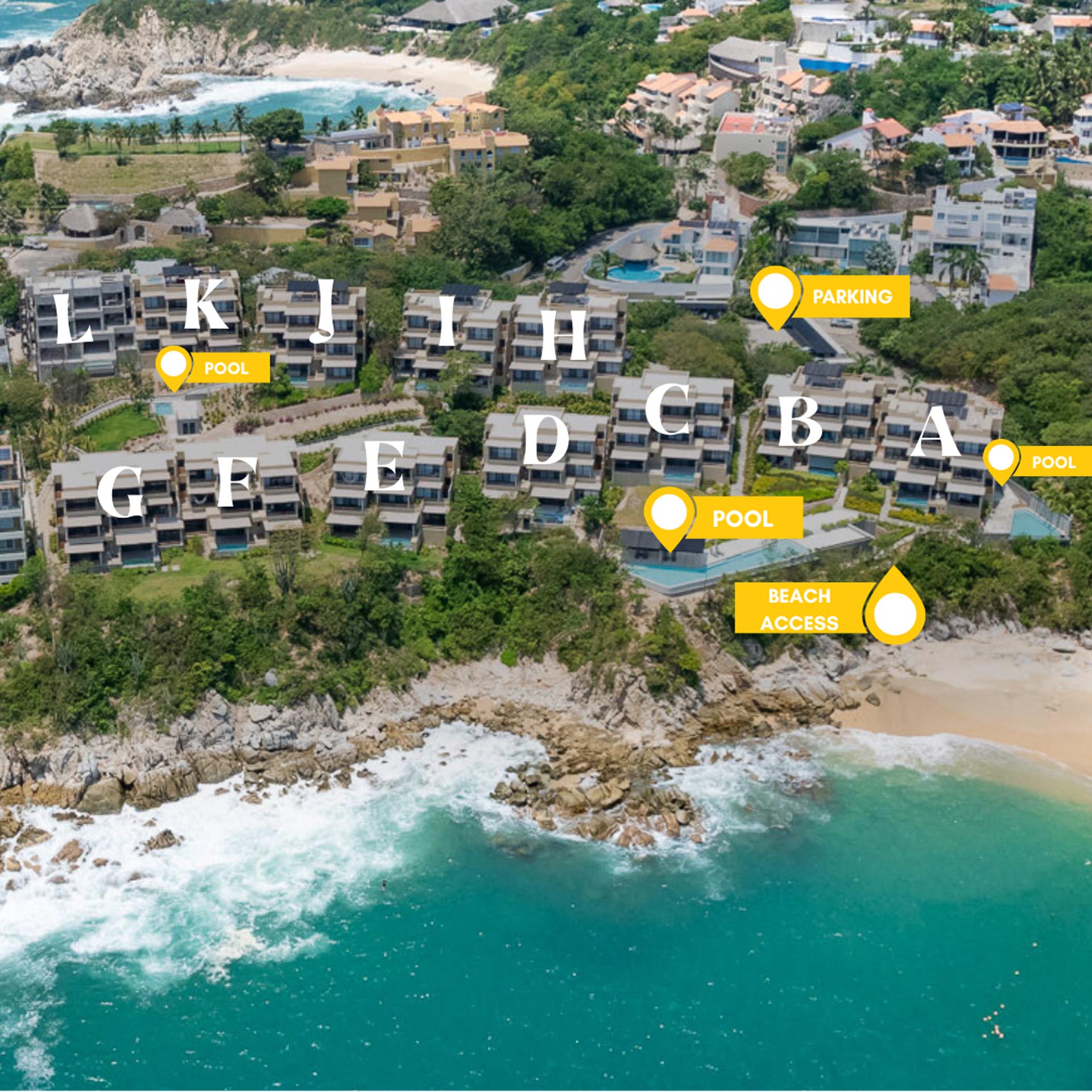 Map of Paradies Cove Huatulco