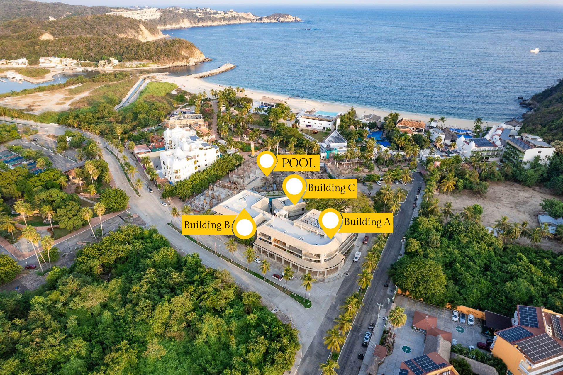 Map of Paradies Cove Huatulco
