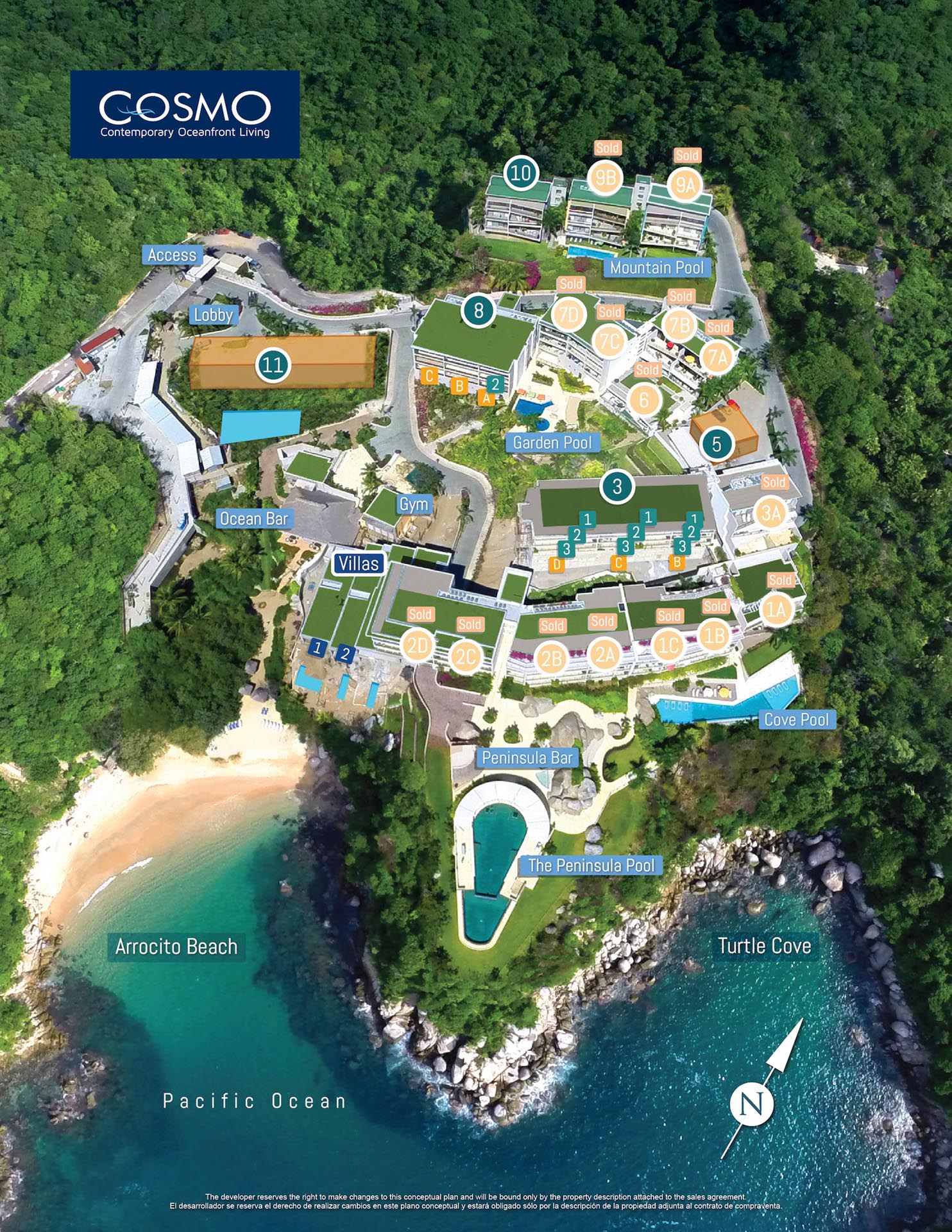 Map of Paradies Cove Huatulco